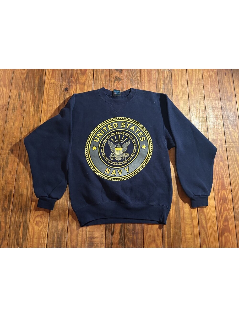 VTG Soffe United States Navy Crewneck Sweatshirt Men S Blue Reflective USA Made